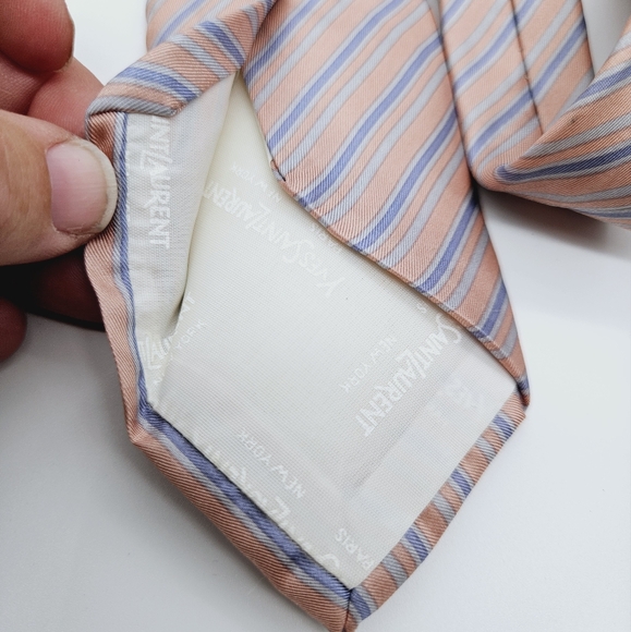 YSL YVES SAINT LAURENT | 100% silk striped youth neck tie - Picture 5 of 5